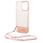 Guess GUHCP14LHGCOHP Pink Translucent Pearl Strap Kryt iPhone 14 Pro