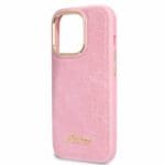 Guess GUHCP14LHGCRHP Pink Croco Collection Kryt iPhone 14 Pro