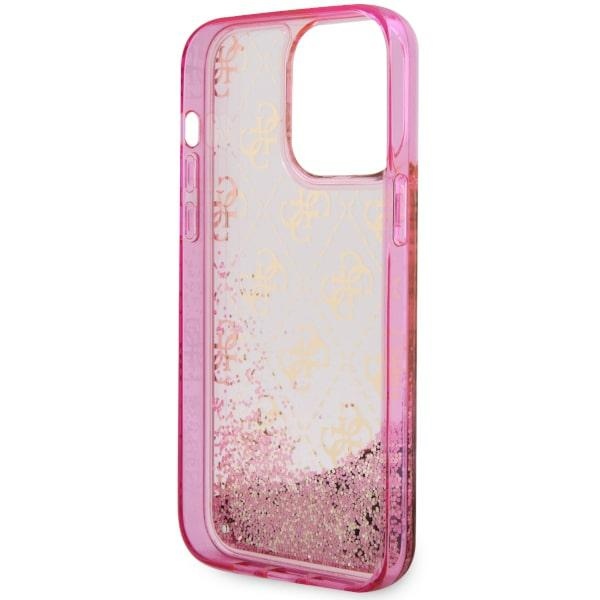 Guess GUHCP14LLC4PSGP Pink Hardcase Liquid Glitter 4G Transparent Kryt iPhone 14 Pro