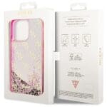 Guess GUHCP14LLC4PSGP Pink Hardcase Liquid Glitter 4G Transparent Kryt iPhone 14 Pro