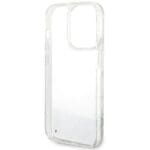 Guess GUHCP14LLCSGSGH White Hardcase Liquid Glitter Marble Kryt iPhone 14 Pro