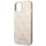 Guess GUHCP14MG4GFPI Pink 4G Metal Gold Logo Kryt iPhone 14 Plus