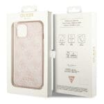 Guess GUHCP14MG4GFPI Pink 4G Metal Gold Logo Kryt iPhone 14 Plus