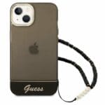 Guess GUHCP14MHGCOHK Black Translucent Pearl Strap Kryt iPhone 14 Plus