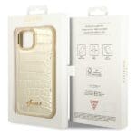 Guess GUHCP14MHGCRHD Gold Croco Collection Kryt iPhone 14 Plus