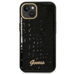 Guess GUHCP14MHGCRHK Black Croco Collection Kryt iPhone 14 Plus