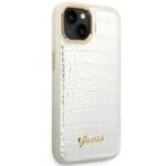 Guess GUHCP14MHGCRHS Silver Croco Collection Kryt iPhone 14 Plus