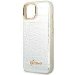 Guess GUHCP14MHGCRHS Silver Croco Collection Kryt iPhone 14 Plus