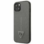 Guess GUHCP14MPSATLG Silver SaffianoTriangle Logo Kryt iPhone 14 Plus