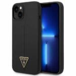 Guess GUHCP14MSLTGK Black Silicone Triangle Kryt iPhone 14 Plus