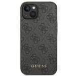 Guess GUHCP14SG4GFGR Grey Hardcase 4G Metal Gold Logo Kryt iPhone 14