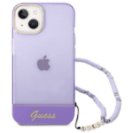 Guess GUHCP14SHGCOHU Purple Translucent Pearl Strap Kryt iPhone 14