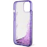 Guess GUHCP14SLC4PSGU Purple Hardcase Liquid Glitter 4G Transparent Kryt iPhone 14