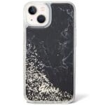 Guess GUHCP14SLCSGSGK Black Hardcase Liquid Glitter Marble Kryt iPhone 14