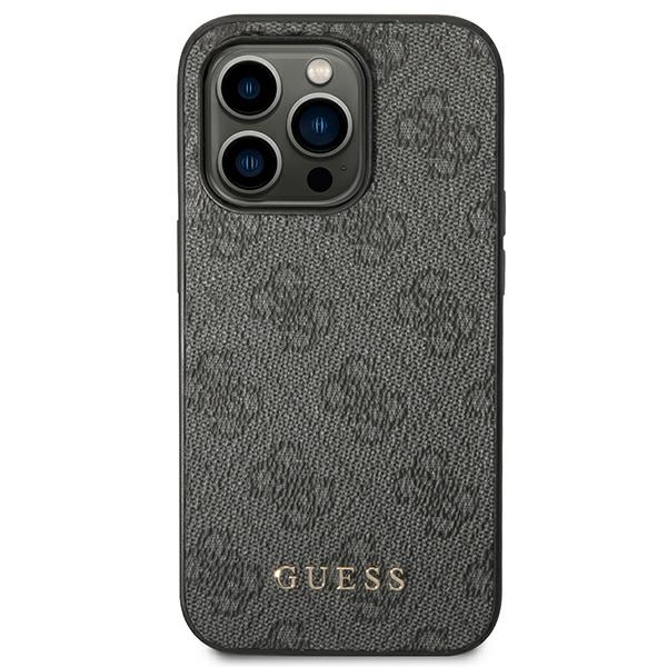 Guess GUHCP14XG4GFGR Grey 4G Metal Gold Logo Kryt iPhone 14 Pro Max