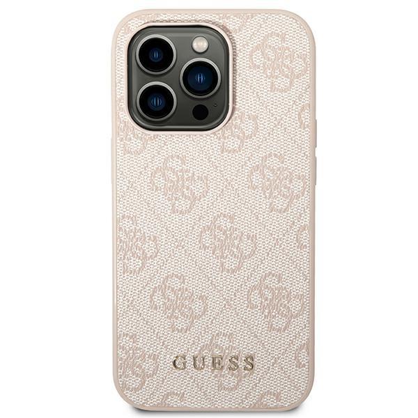 Guess GUHCP14XG4GFPI Pink 4G Metal Gold Logo Kryt iPhone 14 Pro Max