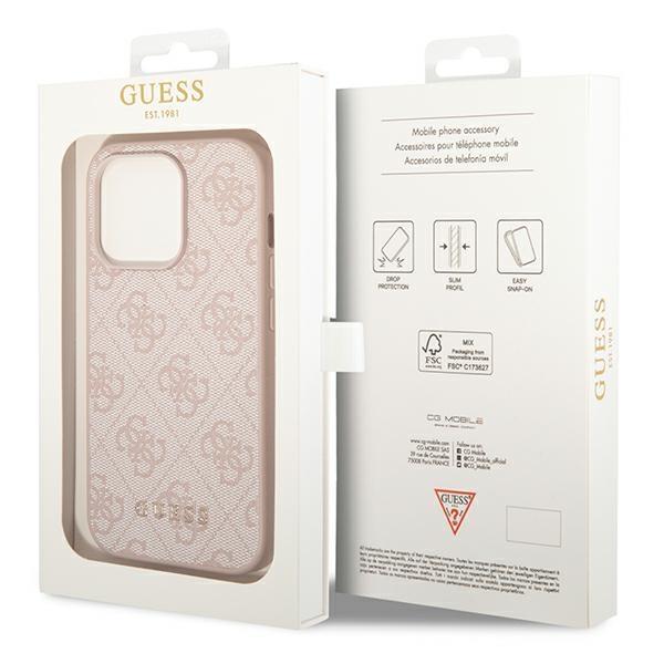 Guess GUHCP14XG4GFPI Pink 4G Metal Gold Logo Kryt iPhone 14 Pro Max