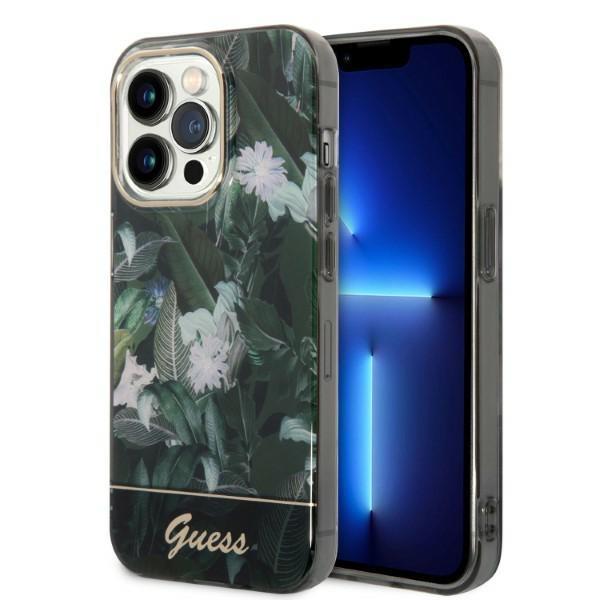 Guess GUHCP14XHGJGHA Green Jungle Collection Kryt iPhone 14 Pro Max