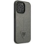 Guess GUHCP14XPSATLG Silver SaffianoTriangle Logo Kryt iPhone 14 Pro Max