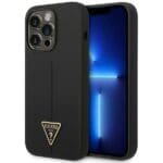 Guess GUHCP14XSLTGK Black Silicone Triangle Kryt iPhone 14 Pro Max