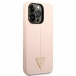 Guess GUHCP14XSLTGP Pink Silicone Triangle Kryt iPhone 14 Pro Max