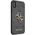 Guess GUHCPX4GMGGR Grey 4G Big Metal Logo Kryt iPhone XS/X