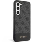 Guess GUHCS23SG4GLGR Black Hardcase 4G Stripe Collection Kryt Samsung Galaxy S23