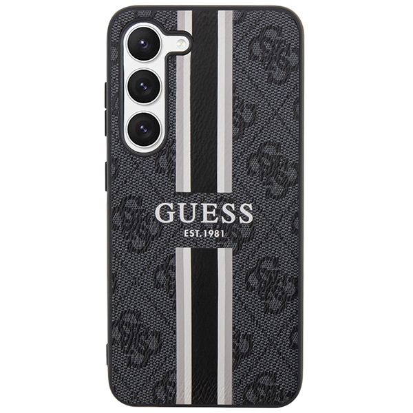 Guess GUHCS23SP4RPSK Black 4G Printed Stripe Kryt Samsung S23
