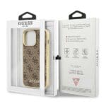 Guess GUHMP13LG4GB Brown 4G Collection Magsafe Kryt iPhone 13 Pro
