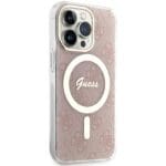 Guess GUHMP13LH4STP Pink Hardcase 4G MagSafe Kryt iPhone 13 Pro