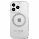 Guess GUHMP13LHTRMS Silver Metal Outline Magsafe Kryt iPhone 13 Pro