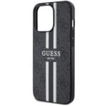 Guess GUHMP13LP4RPSK Black Hardcase 4G Printed Stripes MagSafe Kryt iPhone 13 Pro