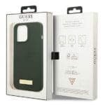 Guess GUHMP13LSPLA Khaki Silicone Logo Plate MagSafe Kryt iPhone 13 Pro