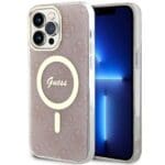 Guess GUHMP13XH4STP Pink Hardcase 4G MagSafe Kryt iPhone 13 Pro Max