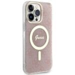 Guess GUHMP13XH4STP Pink Hardcase 4G MagSafe Kryt iPhone 13 Pro Max