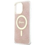 Guess GUHMP13XH4STP Pink Hardcase 4G MagSafe Kryt iPhone 13 Pro Max