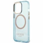 Guess GUHMP13XHTCMB Blue Gold Outline Translucent MagSafe Kryt iPhone 13 Pro Max