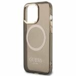 Guess GUHMP13XHTCMK Black Gold Outline Translucent MagSafe Kryt iPhone 13 Pro Max