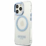 Guess GUHMP13XHTRMB Blue Metal Outline Magsafe Kryt iPhone 13 Pro Max
