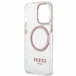 Guess GUHMP13XHTRMP Pink Metal Outline Magsafe Kryt iPhone 13 Pro Max