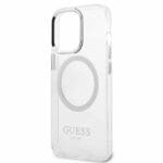 Guess GUHMP13XHTRMS Silver Metal Outline Magsafe Kryt iPhone 13 Pro Max