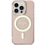 Guess GUHMP14LHCMCGP Pink Hardcase Glitter Gold MagSafe Kryt iPhone 14 Pro