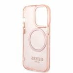 Guess GUHMP14LHTCMP Pink Gold Outline Translucent MagSafe Kryt iPhone 14 Pro