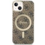 Guess GUHMP14MH4STW Brown Hardcase 4G MagSafe Kryt iPhone 14 Plus