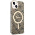 Guess GUHMP14MH4STW Brown Hardcase 4G MagSafe Kryt iPhone 14 Plus