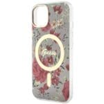 Guess GUHMP14MHCFWSA Khaki Hardcase Flower MagSafe Kryt iPhone 14 Plus