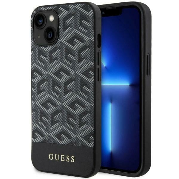 Guess GUHMP14MHGCFSEK Black Hardcase GCube Stripes MagSafe Kryt iPhone 14 Plus