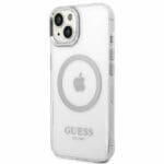 Guess GUHMP14MHTRMS Silver Metal Outline Magsafe Kryt iPhone 14 Plus