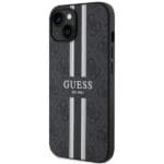 Guess GUHMP14MP4RPSK Black Hardcase 4G Printed Stripes MagSafe Kryt iPhone 14 Plus