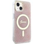 Guess GUHMP14SH4STP Pink Hardcase 4G MagSafe Kryt iPhone 14